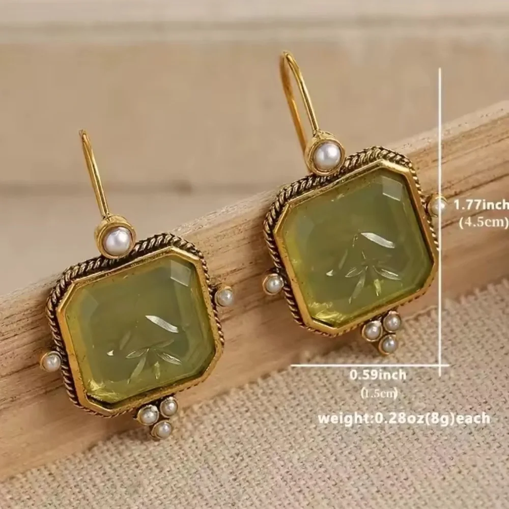 Anthropologie Gold and Deep Red Earrings